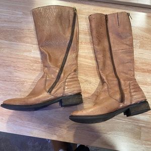 Steve Madden Abbyy Cognac Leather Boots